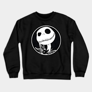 JACK SKELLINGTON - The Nightmare Before Christmas (Circle Black and White) Crewneck Sweatshirt